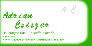 adrian csiszer business card